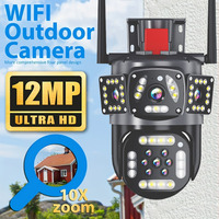 Caméra de permission Extérieure IP PTZ, Dispositif de Sécurité avec Trois Objectifs, 6K, 12MP, Wifi, avec Détection de Mouvement et Protection d'Écran 1